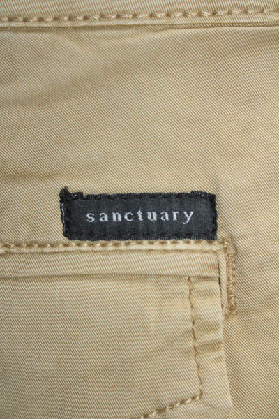 Sanctuary Womens Cotton Camel High Waisted Cuff Ankle Jogger Pants Size 25