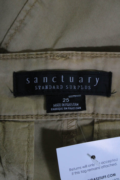 Sanctuary Womens Cotton Camel High Waisted Cuff Ankle Jogger Pants Size 25