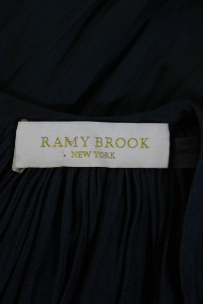 Ramy Brook Womens Key Hole Neck Sleeveless Tank Top Navy Blue Size Small