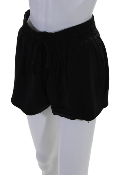 Sundry Womens Drawstring Waist High Rise Shorts Black Cotton Blend Size 1