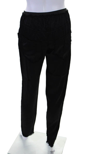 Jaga Womens Pull On Mid Rise Skinny Leg Casual Pants Shiny Black Size 1