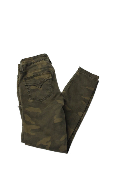 Joie Womens Cotton Camouflage Print Buttoned Skinny Pants Green Size EUR 25