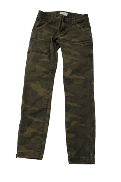 Joie Womens Cotton Camouflage Print Buttoned Skinny Pants Green Size EUR 25