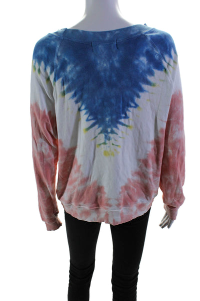 Wildfox Women's Round Neck Long Sleeves Tie Dye Pullover Sweatshirt Size S