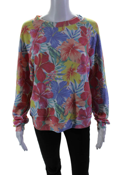 Wildfox Women's Crewneck Long Sleeves Floral Pullover Sweatshirt Size S