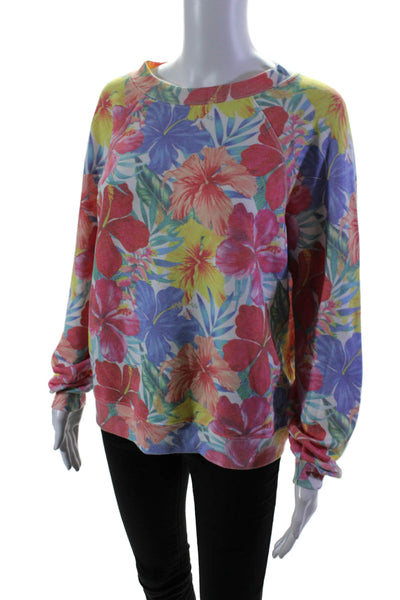 Wildfox Women's Crewneck Long Sleeves Floral Pullover Sweatshirt Size S