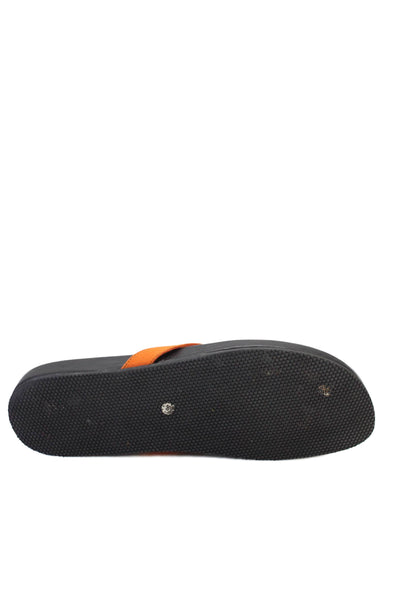 Helmut Lang Womens Orange Black Thong Flat Flip Flop Shoes Size 11