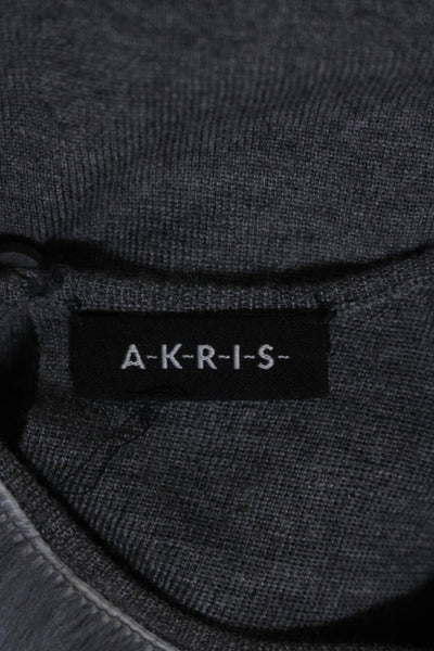 Akris Womens Cashmere Crew Neck Sleeveless Pullover Shell Sweater Gray Size 10