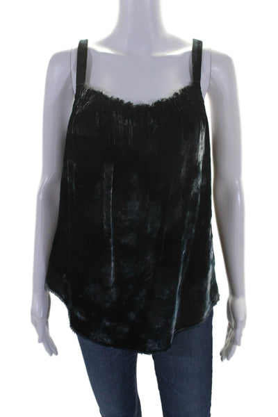 Raquel Allegra Womens Velvet Sleeveless Pullover Tank Top Midnight Blue Size 1