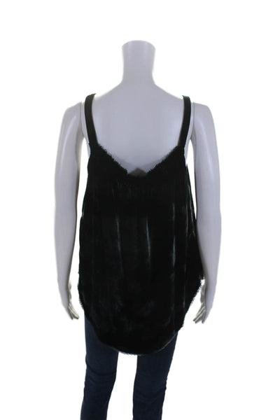 Raquel Allegra Womens Velvet Sleeveless Pullover Tank Top Midnight Blue Size 1