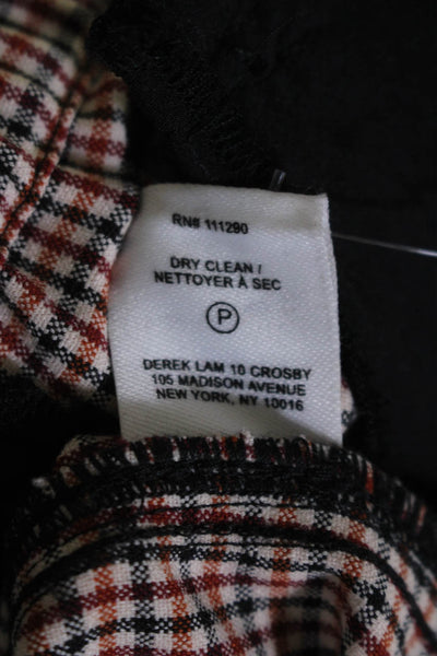 10 Crosby Derek Lam Womens Plaid High Rise Jogger Pants Black Red Size 00