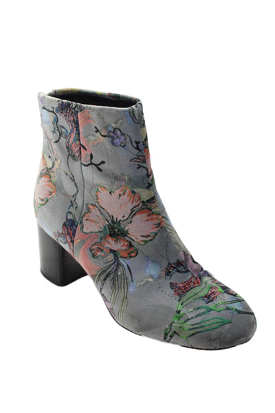 Rag & Bone Womens Floral Print Ankle Boots Gray Multi Colored Size 37 7