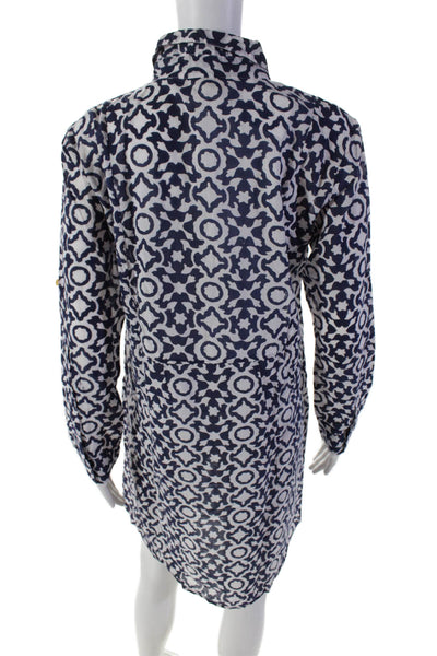 Roberta Roller Rabbit Women's Long Sleeves Mini Shirt Dress Abstract Size S