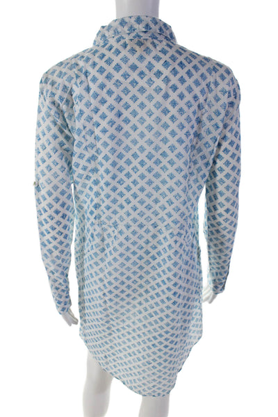 Roberta Roller Rabbit Women's Long Sleeves Mini Abstract Shirt Dress Size S