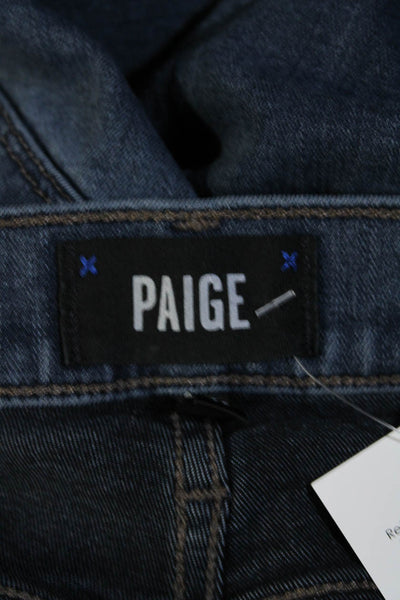 Paige Womens Stonewashed Denim Mid Rise Tapered Leg Federal Jeans Blue Size 31