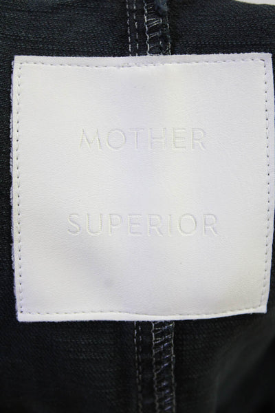 Mother Superior Womens Single Button Notched Lapel Jean Jacket Gray Size XS