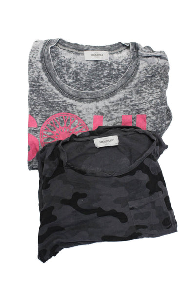 Soul Cycle Womens Round Neck Sleeveless T-Shirts Casual Tops Gray Size S Lot 2