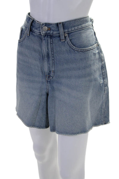 J Crew Womens Light Wash Distressed High Rise Denim Shorts Blue Size 31