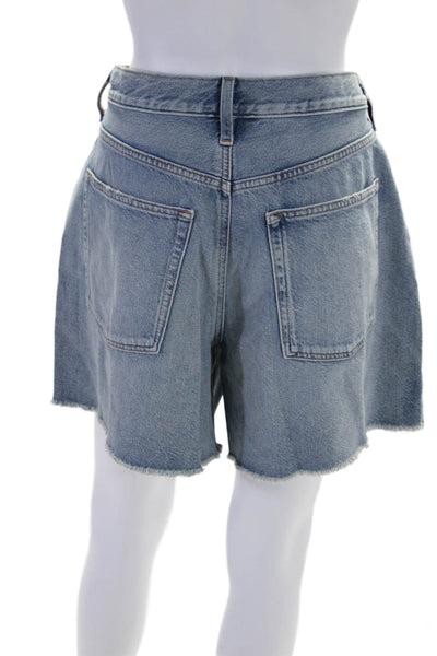 J Crew Womens Light Wash Distressed High Rise Denim Shorts Blue Size 31