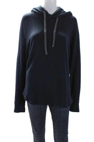 Velvet by Graham & Spencer Womens Terry Long Sleeve Pullover Hoodie Blue Size S