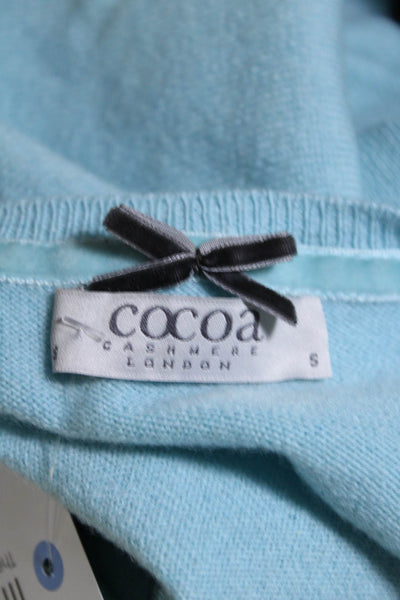 Cocoa Womens Cashmere Light Blue Front Pockets Long Sleeve Sweater Top Size S