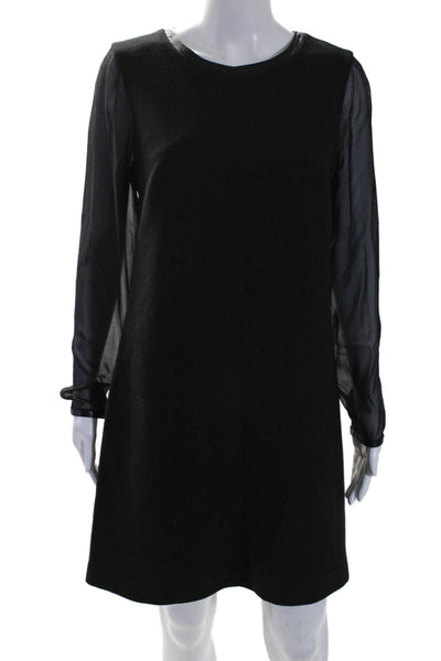 Judith & Charles Womens Long Sleeves Knee Length Dress Black Wool Size 6