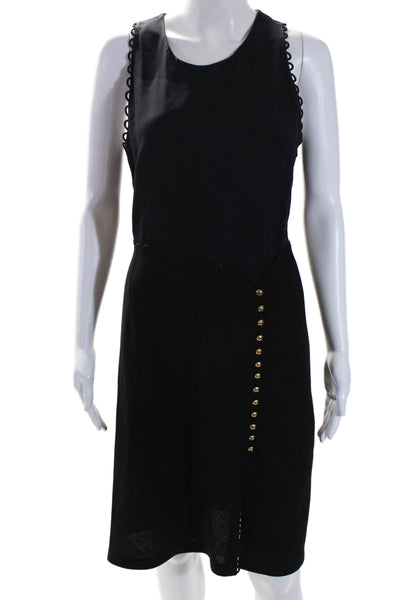 3.1 Phillip Lim Womens Sleeveless A Line Dress Navy Blue Black Wool Size 6