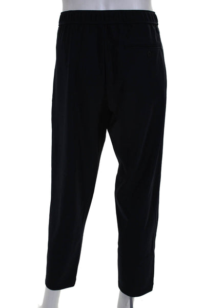 Theory Mens Ruched Elastic Waist Drawstring Button Jogger Pants Navy Size EUR 36