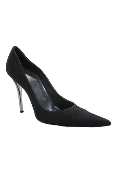 Stuart Weitzman Womens Black Pointed Toe High Heels Pumps Shoes Size 8.5