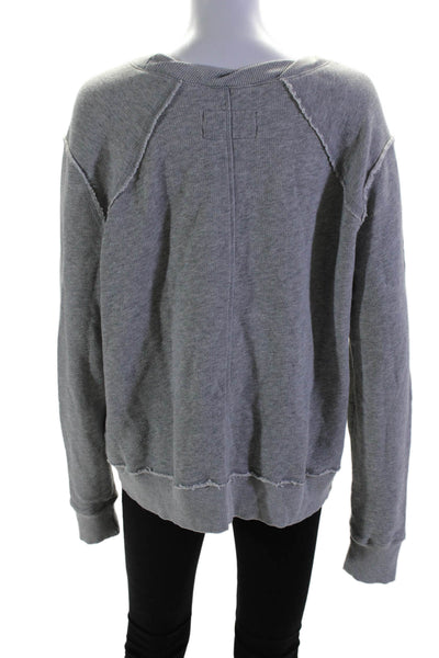 Allsaints Women's Crewneck Long Sleeves Pockets Pullover Sweatshirt Gray Size S