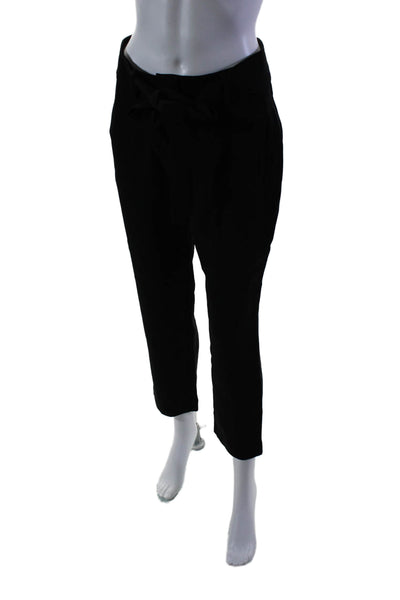 Chelsea 28 Womens Mid Rise Flat Front Straight Leg Dress Trousers Black  Size 4