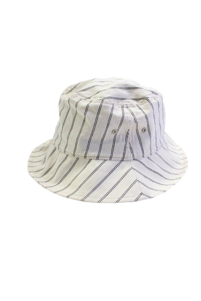 Rag & Bone Womens Cotton Striped Print Slip-On Bucket Hat Beige Size One Size