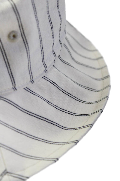 Rag & Bone Womens Cotton Striped Print Slip-On Bucket Hat Beige Size One Size