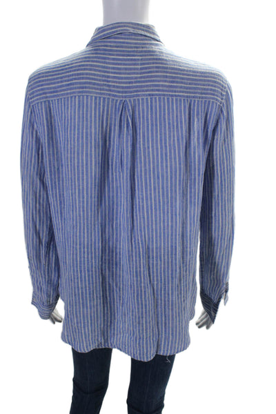 Rails Womens Button Front Long Sleeve Collared Striped Shirt Blue Size Small