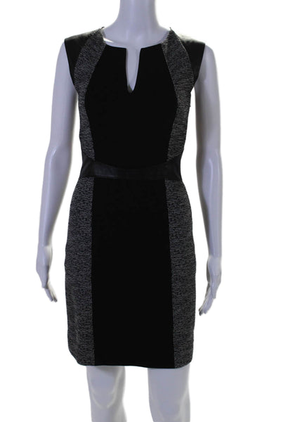 Rebecca Taylor Womens Knit V-Neck Sleeveless Contour Sheath Dress Black Size 0