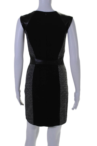 Rebecca Taylor Womens Knit V-Neck Sleeveless Contour Sheath Dress Black Size 0