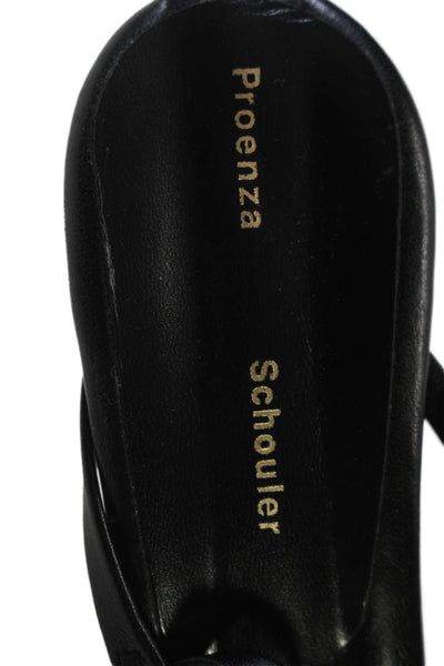 Proenza Schouler Women's Square Toe Cone Heels Sling Back Sandals Black Size 8