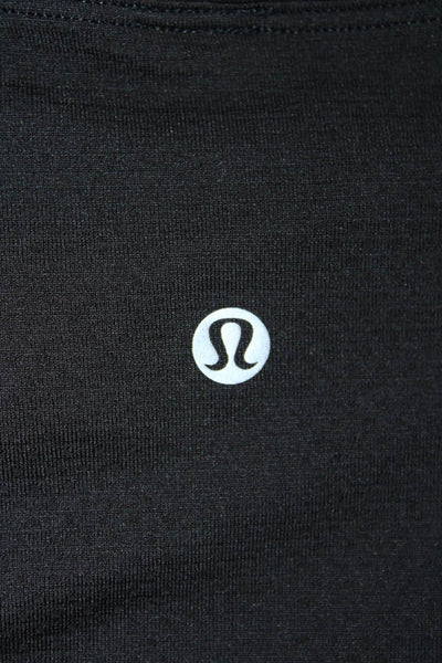 Lululemon Womens Striped Long Sleeves Pullover Tee Shirt Black Size Medium