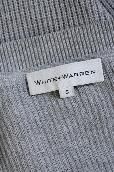 White + Warren Womens Long Sleeves V Neck Pullover Sweater Gray Size Small