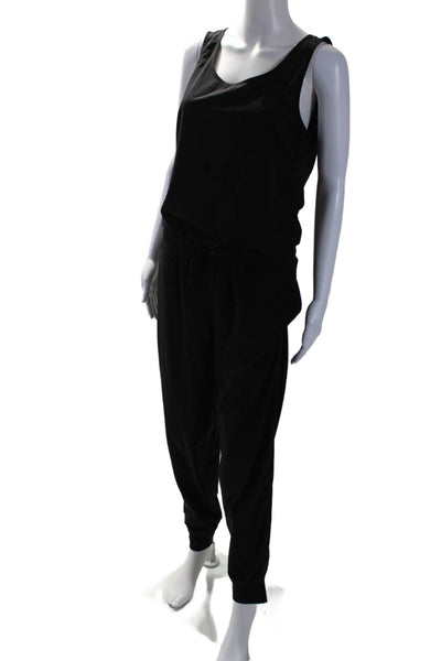 Athleta Womens Sleeveless Drawstring Waist Skinny Leg Jumpsuit Black Size 8