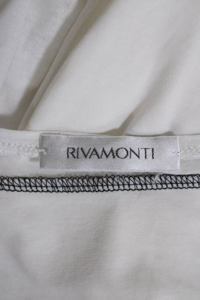 Rivamonti Womens Long Sleeve Scoop Neck Tee Shirt White Cotton Size 2XL