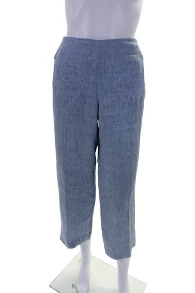 Elie Tahari Womens High Rise Straight Leg Zip Pocket Pants Blue Size 4