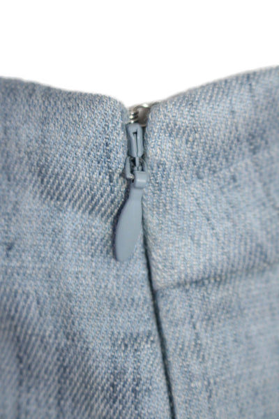 Elie Tahari Womens High Rise Straight Leg Zip Pocket Pants Blue Size 4