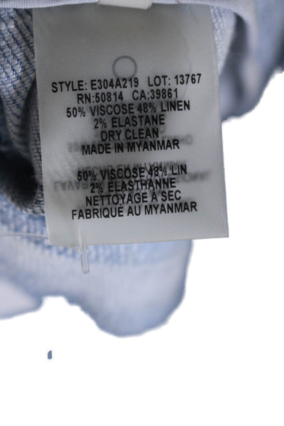 Elie Tahari Womens High Rise Straight Leg Zip Pocket Pants Blue Size 4