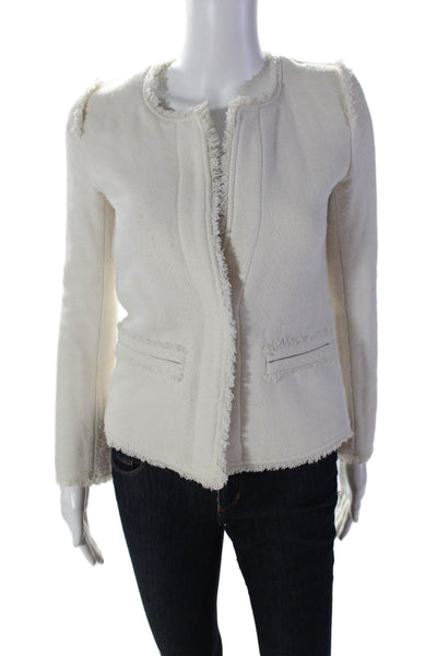 IRO Womens Button Down Long Sleeves Anglet Jacket White Wool Size EUR 34