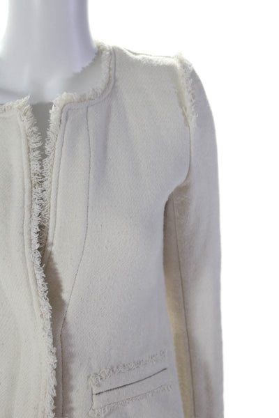 IRO Womens Button Down Long Sleeves Anglet Jacket White Wool Size EUR 34