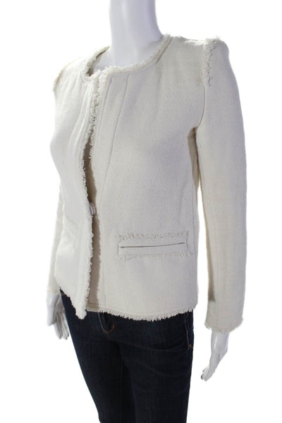 IRO Womens Button Down Long Sleeves Anglet Jacket White Wool Size EUR 34