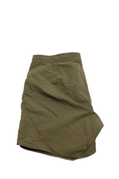 Saturdays NYC Men's Drawstring Waist Flat Front Shorts Olive Green Size 32