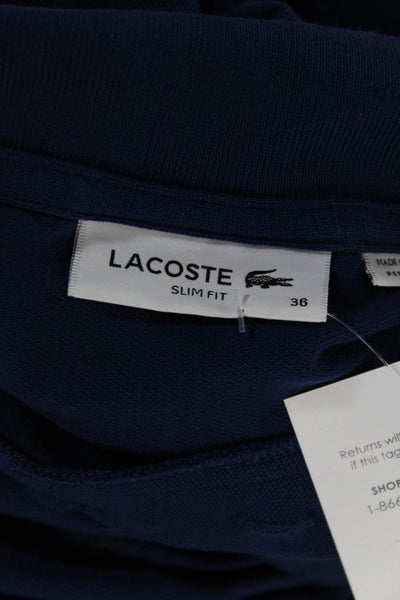 Lacoste Womens Cotton Collared Short Sleeve Knee Length Polo Dress Blue Size 36