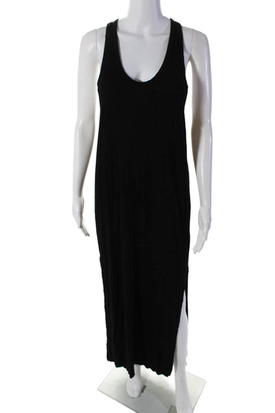 T Alexander Wang Womens Jersey Scoop Neck Split Hem Maxi Tank Dress Black Size S